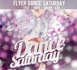 周末舞会海报/传单模板：Flyer Dance Saturday